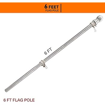 diig 6FT Flag Pole Kit,Stainless Steel Heavy Duty American US Flagpole, Rustproof for Outdoor Garden Roof Walls Yard Truck (Only Flagpole)