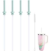 KLOWOAH Replacement Straws and Bite Valve for Hydro Flask Around Travel Tumbler 40oz 32oz 28oz 20oz,with 1 Brush (Light blue)