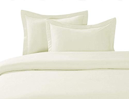Linentown 600-Thread-Count Egyptian Cotton Duvet Cover Set - Twin/Twin-XL, Ivory Solid