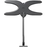 Mohu Sky 60 TV Antenna, Outdoor, Amplified, 75 Mile Range, Durable Lightweight, Mount Kit Included, Roof or Attic, 4K-Ready, 30 Foot Detachable Cable, Premium Materials for Performance, MH-110585