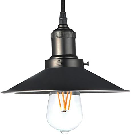 VONN VVP21201BZ Industrial 9" LED Pendant Light, Industrial Pendant Lighting with LED Filament Bulb, Adjustable Hanging Light, Delphinus Collection, Architectural Bronze