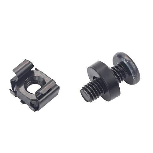 Favordrory 60 Pack M6 x 16mm Rack Mount Cage Nuts, Screws and Washers for Rack Mount Server Cabinet, Rack Mount Server Shelves, Routers, Black - Thumbnail 4