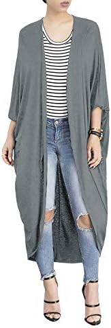 Gamery Women's Long Sleeve Open Front Maxi Drape Cardigan Sweaters Longline Duster Coat