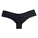 FITTOO Women's Brazilian Bikini Thong Back Ruched Bottom Cheeky T-Back Swimwear Black S