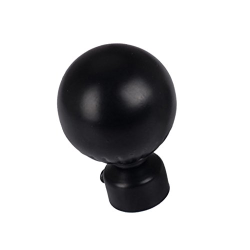 Blesiya 1PC/Pack 28mm Dia. Metal Curtain Pole Finials Window Drape Rod Ends Caps 14 Styles Available - B Style Black
