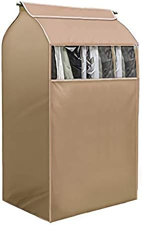 Hanging Garment Storage Bag Clothes Dustproof Cover With Clear Window In Wardrobe/Moisture, Dust Resistant Protector Cover With Zipper (Not Including Frames)