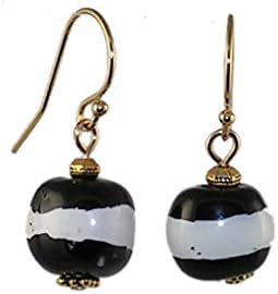 Black and White Earrings - Kazuri Earrings