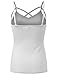 BEKDO Womens Basic Strappy Cutout Spaghetti Strap Solid Cami Tank Top-S-White