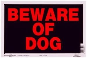 HILLMAN 839924 Beware of Dog Sign, Black and Red Plastic, 8x12 Inches 1-Sign