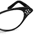 World Pride 50's 60's Cat Eye Grease Cateye Glasses Rhinestone for Fancy Dress (Black)