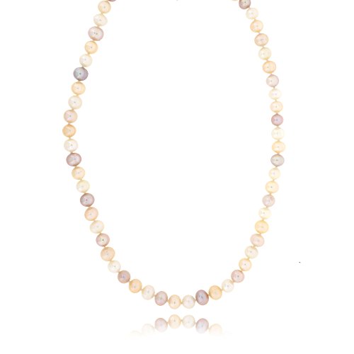 Freshwater Pearl Cultured Pink Tones Necklace Strand 18" Heart Clasp