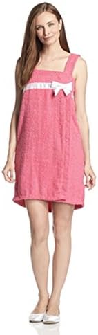 Aegean Apparel Plus Size Terry Shower Wrap With Satin Bow Trim (Fuchsia)