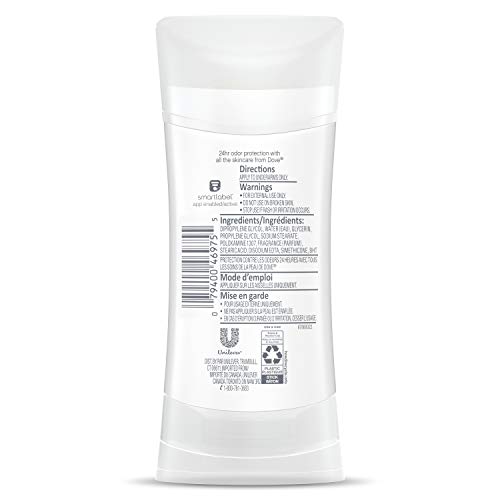 DOVE ALUMINUM-FREE DEODORANT FOR WOMEN SENSITIVE FOR 24 HOUR ALCOHOL FREE ODOR PROTECTION SAFE FOR SENSITIVE SKIN 2.6 OZ