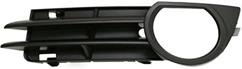 DAT AUTO PARTS Left Driver Side Front Bumper Grille Cover Replacement for 06-08 Audi A3 Black w/Fog LAMP Hole Without Sports Package Black Textured Grill AU1038103