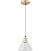 Brushed Bronze Dusky Blue Pendant by Golden Lighting