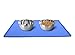 ONME Dog Feeding Mat, FDA Grade Silicone Waterproof Pet Food Mat, Non Slip Dog Bowl Placemat (Blue)