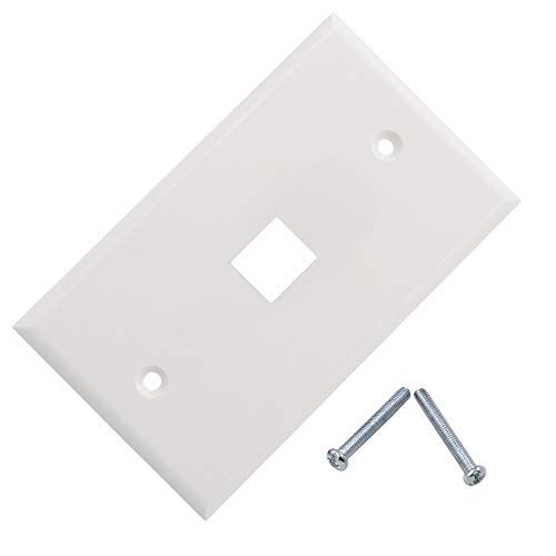 MicVista CT08 Low Profile 1 Port Keystone Jack Wall Plate-White(5 Pack) - Thumbnail 3