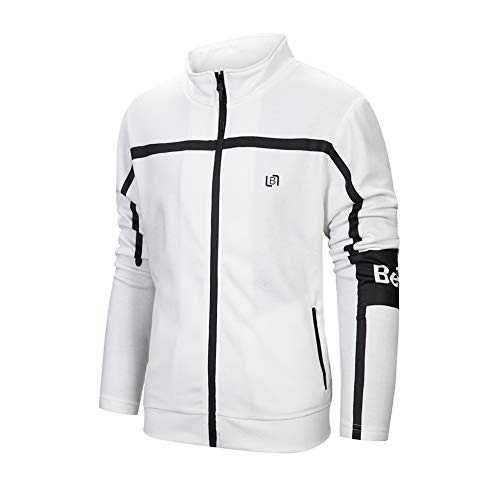MANTORS Men's Full Zip Tracksuit Set Casual Jogging Athletic Sweat Suits 29White S - Thumbnail 2