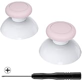 eXtremeRate Cherry Blossoms Pink &amp; White Dual-Color Replacement 3D Joystick Thumbsticks, Analog Thumb Sticks with Cross Screwdriver for Nintendo Switch Pro Controller