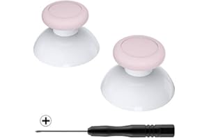 eXtremeRate Cherry Blossoms Pink & White Dual-Color Replacement 3D Joystick Thumbsticks, Analog Thumb Sticks with Screwdriver