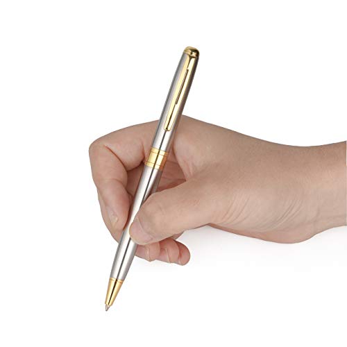 Zutan Luxury Ballpoint Pen Refills - 0.7 mm Elegant Black ink refills for Black and Silver, Leather Stitched and Silver Ballpoint Pen (Pack of 4) - Thumbnail 2