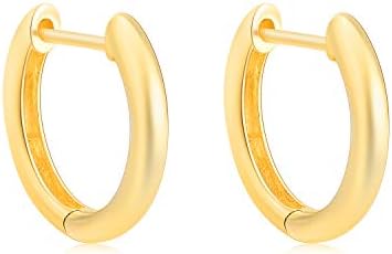 SISGEM Solid 18k Gold Hoop Earrings for Women Real Gold, Small Yellow Gold Huggie Hoops for Girls