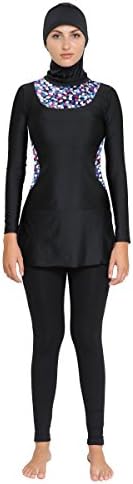 Women Burkini Modest Swimsuits Ladies Muslim Swimwear Long Sleeves Bathers M