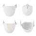 Nellam Ceramic Hanging Succulent Planter - Modern Wall Decor White Vase with Rope Hanger - 4 Piece Set Decorative Pots for Indoor Plants, Cactus, & Flower - for Home, Bedroom & Kitchen