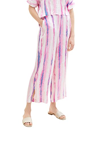 TOM TAILOR Damen 1036635 Hose, 31722 - Pink Tie Dye Stripe, 36W / 28L