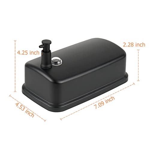 TERRIFI Soap Dispenser Wall Mount, 800ml/27 Fl.oz Commercial Wall Mounted Black Metal Wall Soap Dispenser, Strong Anti-rust and Waterproof for Bathrooms, Hotels, Restaurants