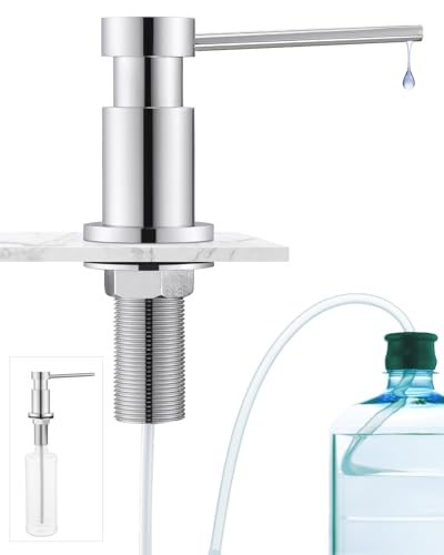 Sofetiy Undercounter Kitchen Soap Dispenser, Durable Kitchen Soap Dispenser with Stainless Steel Nuts 304 (without Plastic), 300 ml Bottle and 1.25 m Extension Silicone Tube, Chrome