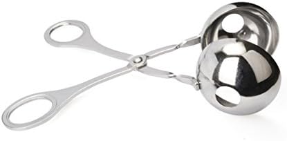 JINBEST Stainless Steel Meat Baller Food Tongs Cook Tools Scoop for Kitchen (Small)