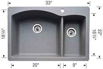 Silgranit Diamond 441282 Truffle Blanco Double 9 1 2 X 22 X 33 Sink Kitchen Undermount Or Drop In Bowl Double Bowl Kitchen Sinks Fishional Store For Sale Www Klevering Com