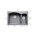 BLANCO 440198 Diamond Silgranit 70/30 Double Bowl Drop-in/Undermount Kitchen Sink, 33