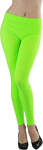 ToBeInStyle Women's Footless Elastic Legging (Ankle Length - 32' Inches, Neon Green)