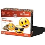 EMOJI Adhesive Bandages 3/4' x 3" Happy Face Care Band Bandaids 100 Pack NEW