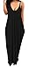 Bigyonger Women's Loose Low V Neckline Spaghetti Straps Maxi Dress Beach Wear