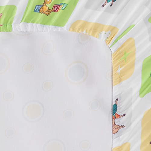 Llama Llama® Fitted Crib Sheet for Baby Boy or Girl Block Print of