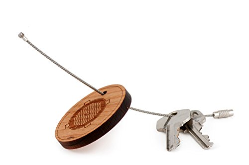 Manhole Keychain, Wood Twist Cable Keychain - Large