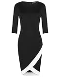OUGES Womens V Neck Vintage Work Business Party Bodycon Pencil Wrap Dress