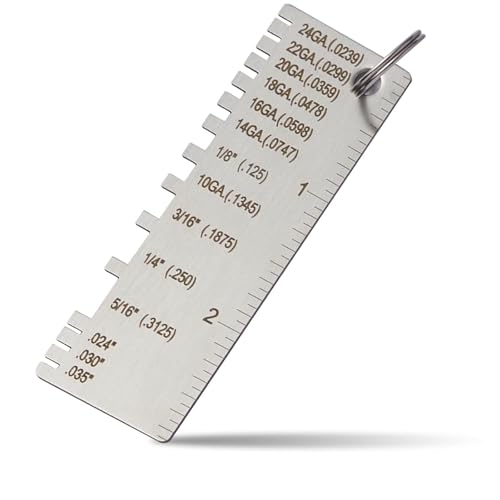 Worgeous 2pcs Stainless Steel Welding Fillet Gauge Set Metal Thickness Measuring Tool Multi Functional Wire Gauge Measurement Device Metal Fabricatio