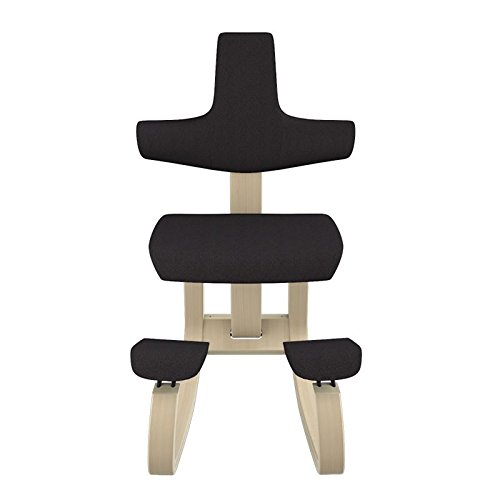 Varier ThatSit Balans Adjustable Ergonomic Kneeling Chair with Backrest (Black Revive Fabric