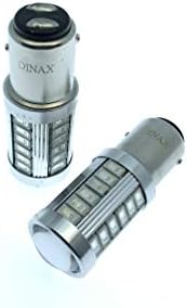 Dinax (TM LED Bulbs BAY15D 1157 P21/5W Canbus 400 Lumens, Red, Rear Position, Brake Cars Motorcycles 12-24V (Pack of 2)