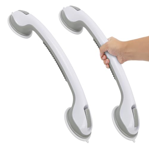 sunzone Barra de Agarre de Seguridad para Baño, 40cm Barra de Agarre para Ducha, Potentes Agarres con Ventosas, Soporte de Brazo Antideslizante Asideros para Niños, Ancianos