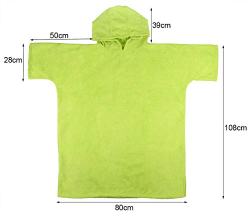 Winthome Changing Towel Poncho Robe with Hood | One Size Fits All（Green - Thumbnail 5
