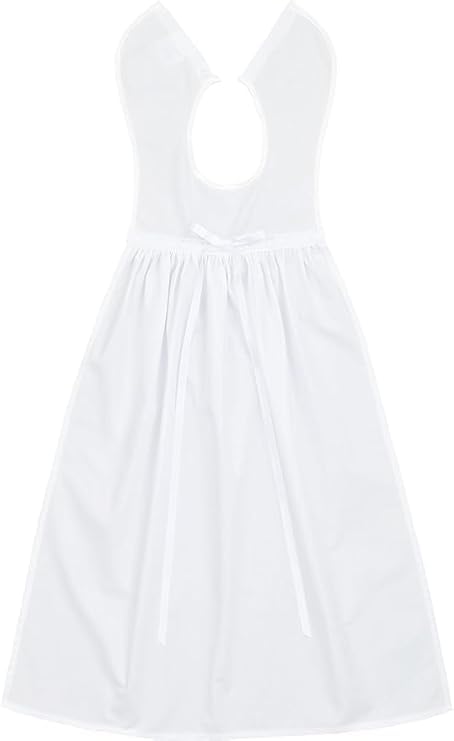 Bateo Design Baby Christening Topper Cotton with Drawstring and Tie in White