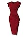 HiQueen Women Work Retro Cap Sleeve Summer Slim Business Bodycon Pencil Cocktail Dress