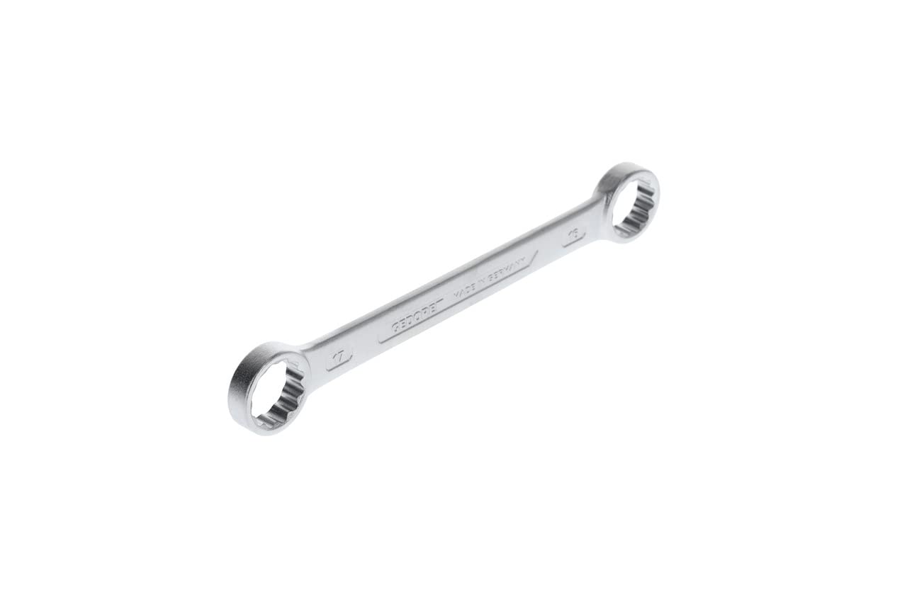 GEDORE Double-ended ring spanner, AF 16+17 mm, Straight, Flat, Slender, Bi-hex, UD profile, Spanner, 4 16X17
