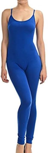 Love Melrose LM Womens Casual Active Yoga Wear Sleeveless Side Stripe and Spaghetti Strapped Unitard Bodysuit Jumpsuits