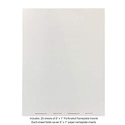 Perforated Paper Nameplate Inserts, Pack of 20